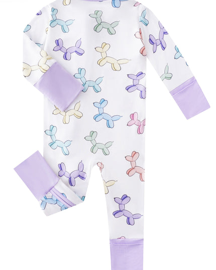 PoshTOT Balloon Puppy Bamboo Baby Convertible Zippy Romper