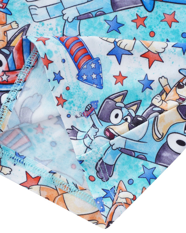 PoshTOT Blue Dog Bamboo 2 Piece PJ Set kid