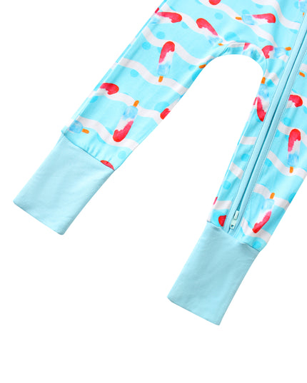 PoshTOT Ice Cream Bamboo Baby Convertible Zippy Romper