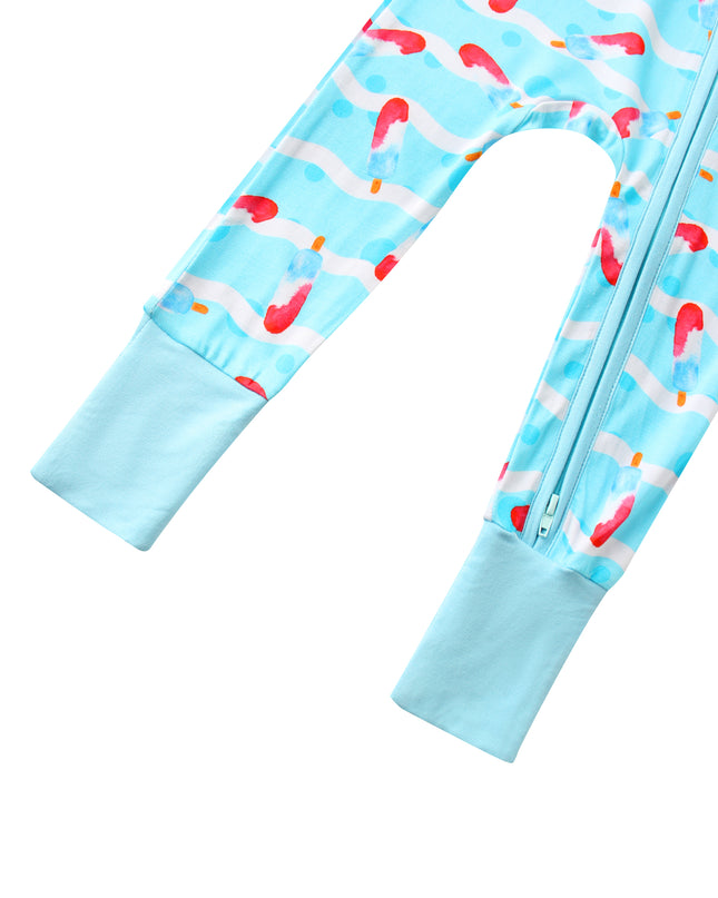 PoshTOT Ice Cream Bamboo Baby Convertible Zippy Romper