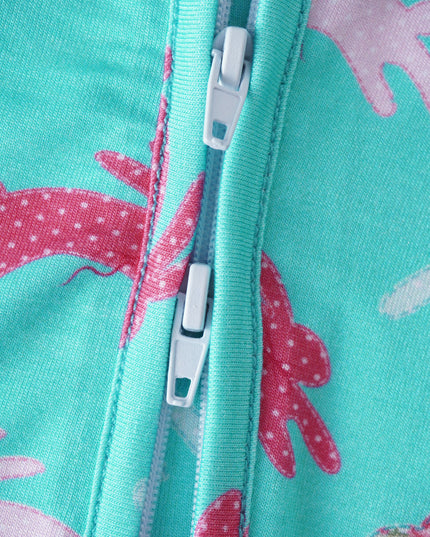 PoshTOT Little Flower Rabbit Bamboo Baby Convertible Zippy Romper