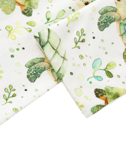 PoshTOT Green Sea Turtle Bamboo Baby Convertible Zippy Romper