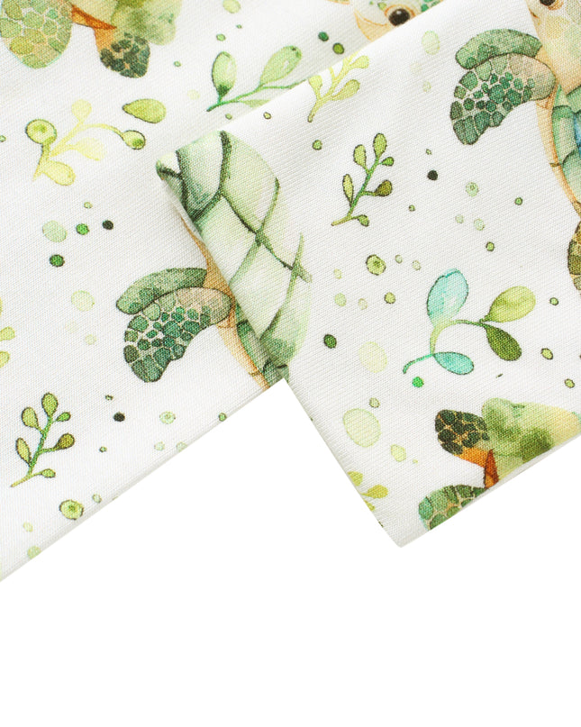 PoshTOT Green Sea Turtle Bamboo Baby Convertible Zippy Romper