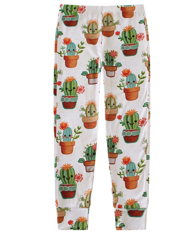 PoshTOT White Cactus Print 2 Piece PJ Set